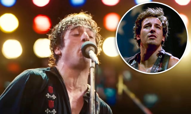 Jeremy Allen White plays Bruce Springsteen (inset) in &#39;Springsteen: Deliver Me From Nowhere.&#39; (20th Century Fox)