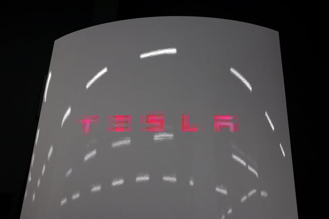 A Tesla supercharger is seen at a charging station in New Delhi, India, August 11, 2025. REUTERS/Bhawika Chhabra/File Photo