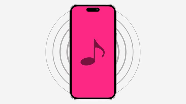 Illustration showing iPhone with a tone icon on its screen
