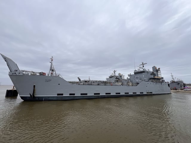 U.S. Army Vessel (USAV) General Frank S. Besson (LSV-1) from the 7th Transportation Brigade (Expeditionary), 3rd Expeditionary Sustainment Command, XVIII Airborne Corps, departed Joint Base Langley-Eustis en route to the Eastern Mediterranean on March 9, 2024. (Photo: U.S Central Command)