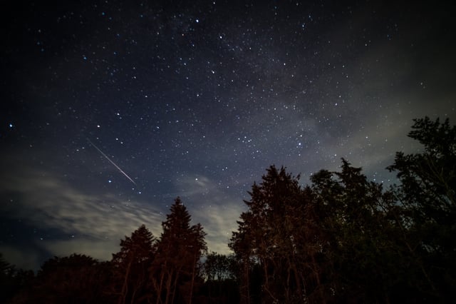 File photo: The Perseids meteor shower seen in Hawnby in North York Moors. 