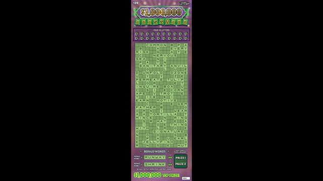$1,000,000 Crossword is played by scratching off letters in the ticket’s crossword. The last of six top prizes was claimed by a Grand Prairie resident, according to Texas Lottery officials.