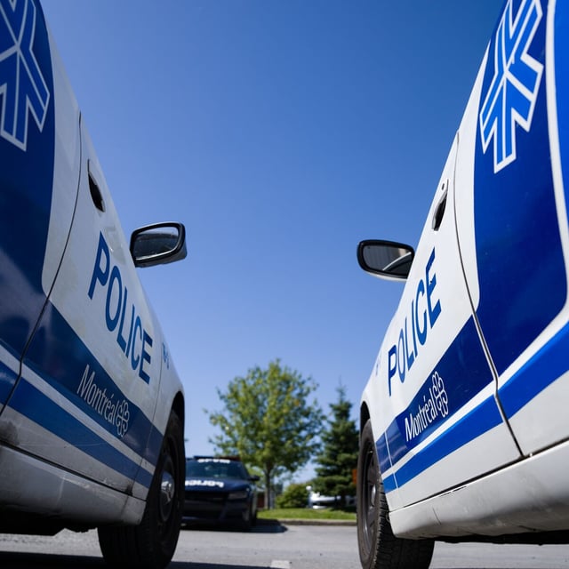 SPVM police vehicles are seen in Montreal, Thursday, Aug. 29, 2024. THE CANADIAN PRESS/Christinne Muschi
