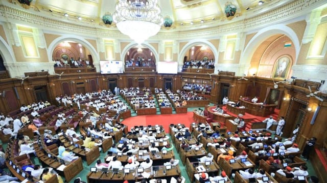 The Monsoon session of the Uttar Pradesh assembly began on Monday. (HT Photo)