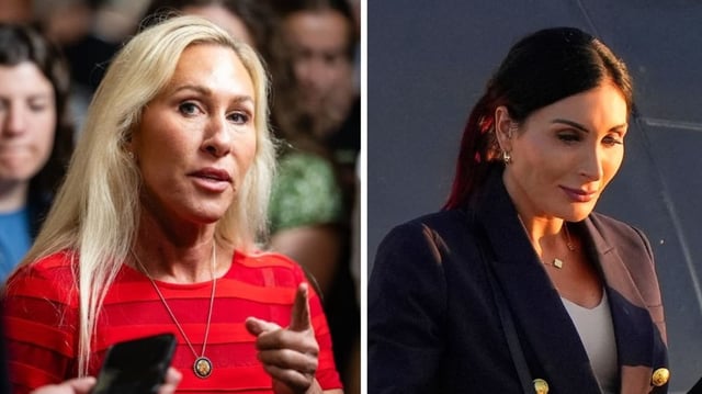 Laura Loomer vs. Marjorie Taylor Greene: Shocking MAGA war breaks out over 2023 Ye24.com purchase (Photographer: Eric Lee/Bloomberg, AP Photo/Chris Szagola, File)