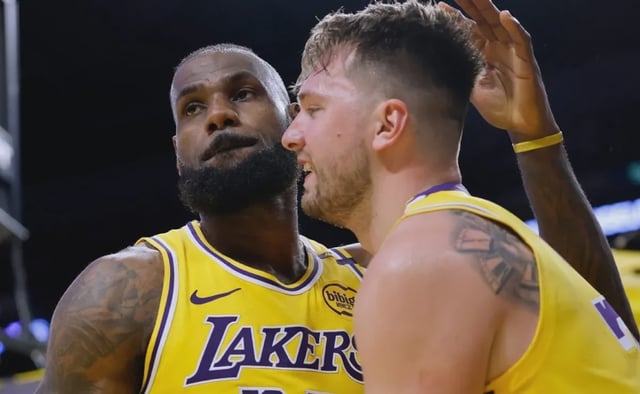 LeBron James y Luka Doncic.
