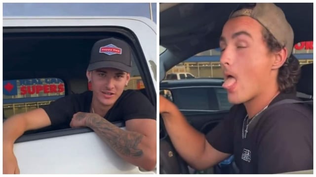The video, said to have originally posted by the victim on Facebook, shows three men inside a pickup truck harassing the couple. 