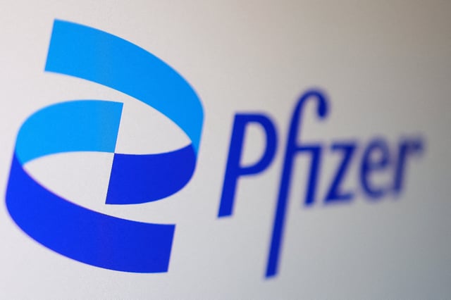 The Pfizer logo is seen in this illustration taken August 3, 2025. REUTERS/Dado Ruvic/Illustration/File Photo