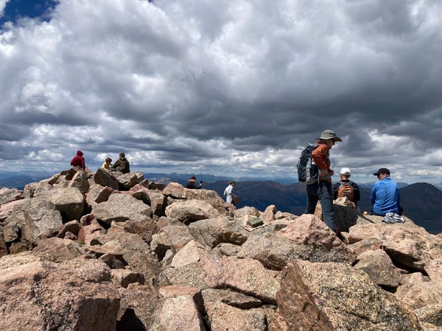 The summit of Mount Bierstadt (14,065 feet) near Georgetown consistently ranks among Colorado&#39;s busiest fourteeners, and it saw an estimated 28,000 visitors in 2024, according to the Colorado Fourteeners Initiative. Quandary Peak was second on CFI&#39;s annual list at 26,500 visitors. (Hyoung Chang/The Denver Post)