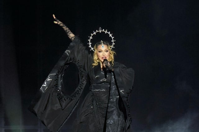 Madonna en su concierto en Rio de Janeiro, Brasil, el 4 de mayo del 2024. (AP foto/Silvia Izquierdo)