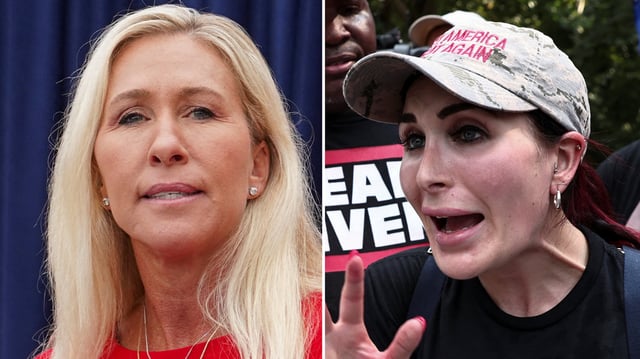 From left, Marjorie Taylor Greene, Laura Loomer, and Lauren Boebert