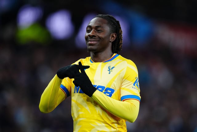 Crystal Palace player Eberechi Eze celebrates scoring a goal