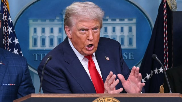 President Donald Trump, pictured Aug. 11, threatened Federal Reserve Chair Jerome Powell with a &#34;lawsuit&#34; over the cost of the Fed renovations the same day the latest CPI showed core inflation ticking up.