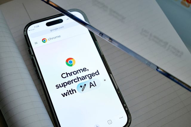 The Google Chrome website on a smartphone