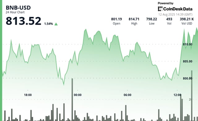 Bnb climbs above $810 as buyers target $815 resistance