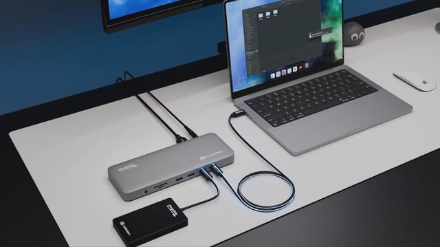 The Plugable TBT-UDM fits with Mac setups while adding 13 ports.