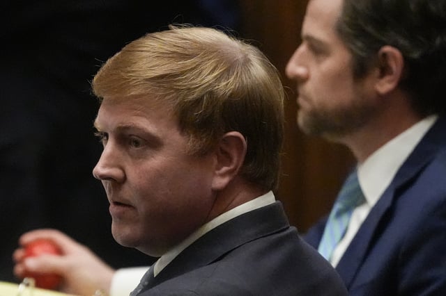 FILE - Senate Appropriations Committee Chairman Blake Tillery, R-Vidalia, listens to a speaker during a session on the Senate floor, March 6, 2025, in Atlanta. (AP Photo/Mike Stewart, file)
