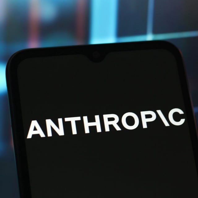 the Anthropic AI logo is seen displayed on a smartphone screen.