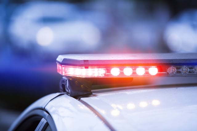 Stock image: A police unit responds to the scene of an emergency.