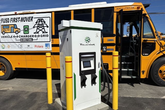 PG&E and The Mobility House have launched a groundbreaking vehicle-to-grid electric school bus fleet with Fremont Unified School District. Courtesy: Pacific Gas & Electric Company.