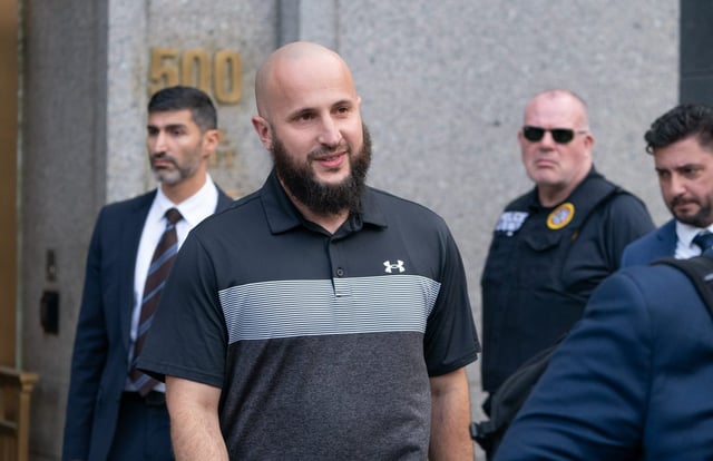 Mohamed Bahi leaves Manhattan Federal Court Tuesday, Oct. 8, 2024 in Manhattan, New York.  (Barry Williams for New York Daily News)