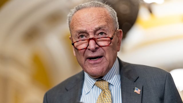 Senate Minority Leader Chuck Schumer at the U.S. Capitol on July 22. Eric Lee/Bloomberg via Getty Images