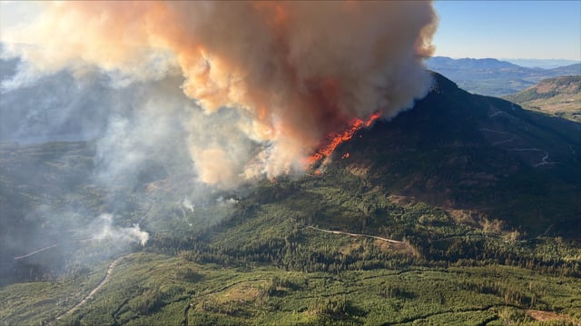 The Mount Underwood wildfire is burning southwest of Port Alberni.