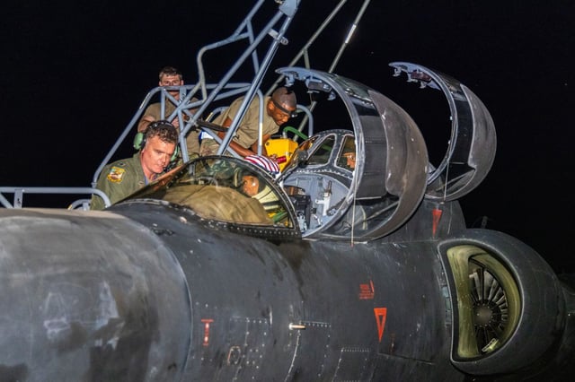 Pictured are U.S. Air Force personnel from the 9th Aircraft Maintenance Squadron and 1st Reconnaissance Squadron as they work on a 9th Reconnaissance Wing two-seat TU-2S Dragon Lady on Aug. 1. The resulting flight logged more than 14 hours and over 6,000 nautical miles, the Air Force said (U.S. Air Force Photo)