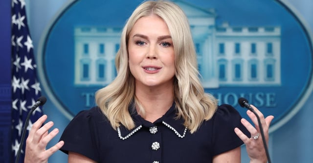 White House Press Secretary Karoline Leavitt speaks to reporters during a briefing in Washington, D.C., U.S., August 12, 2025. REUTERS/Kevin Lamarque