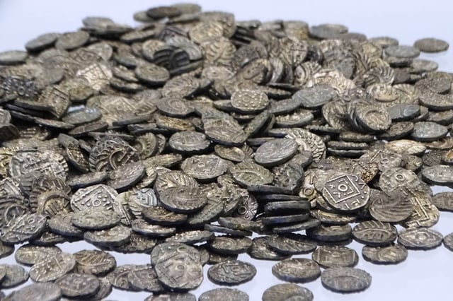  Ancient coins (sceats or sceattas) from the early middle age, not associated with this study. 			
