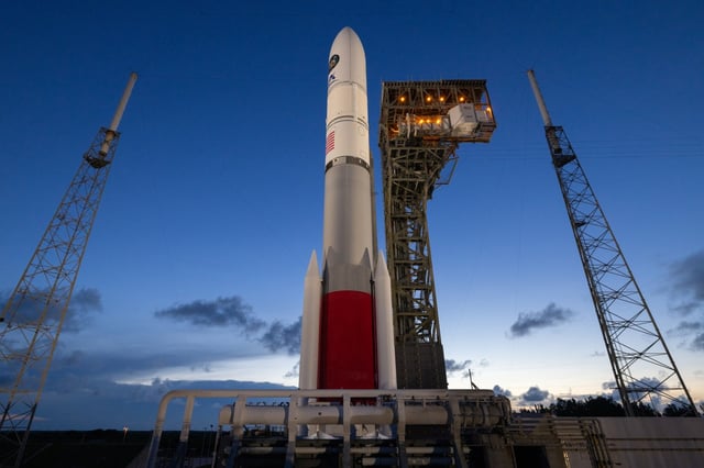 The United Launch Alliance Vulcan Centaur rocket for the USSF-106 mission gets rolled to the pad at Cape Canaveral Space Force Station&#39;s Space Launch Complex 41 on Monday, Aug. 11, 2025. (Courtesy/United Launch Alliance)