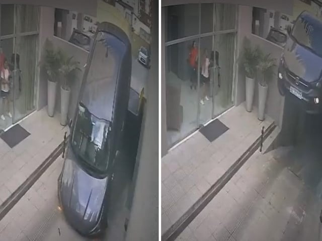Insólito accidente en un estacionamiento de Lomas de Zamora.