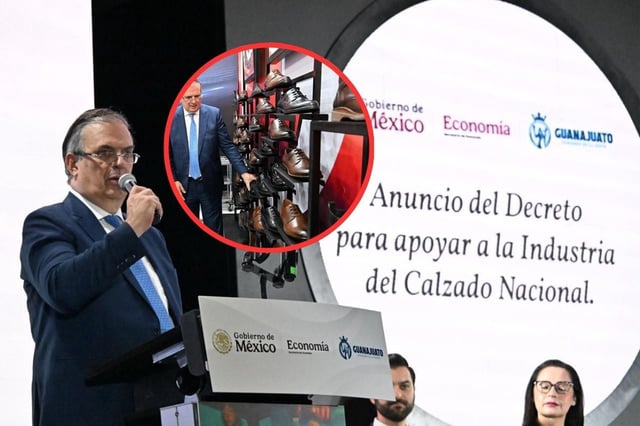 Marcelo Ebrard anuncia nuevo decreto para proteger a la Industria del Calzado Nacional de importaciones ilegales. | Crédito: Secretaría de Economía