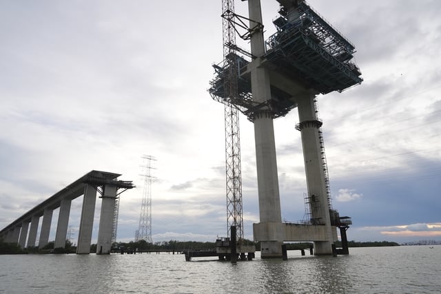 A bridge is seen under construction in Ho Chi Minh city, Vietnam, May 3, 2025. (AP Photo/Hau Dinh)