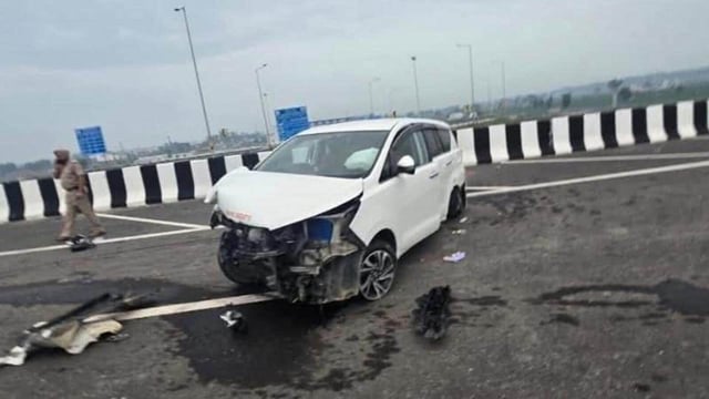 AAP MLA Rajinderpal Kaur was injured when the vehicle she was travelling in hit a road divider near Khanauri on the Punjab-Haryana border on Wednesday morning. (HT Photo)