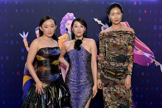 (L-R) Ji-young Yoo, Arden Cho and May Hong attend the &#34;KPop Demon Hunters&#34; special screening at the Netflix Tudum Theater on June 16, 2025 in Los Angeles, California.