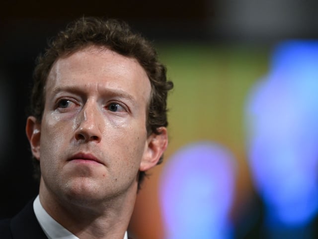 CEO of Meta, Mark Zuckerberg is seen during a Senate Judiciary Committee hearing with representatives of social media companies at the Dirksen Senate Office Building on Wednesday January 31, 2024 in Washington, DC.