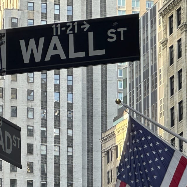 A sign at the intersection of Broad Street and Wall Street is shown on Tuesday, July 16, 2024, in New York.