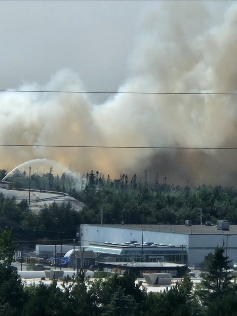 Wildfire smoke can be seen near Susies Lake in Halifax.