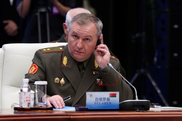 Belarusian Defence Minister Viktor Khrenin attends the Shanghai Cooperation Organisation (SCO) Defence Ministers' Meeting in Qingdao, Shandong province, China June 26, 2025. REUTERS/Florence Lo/File Photo