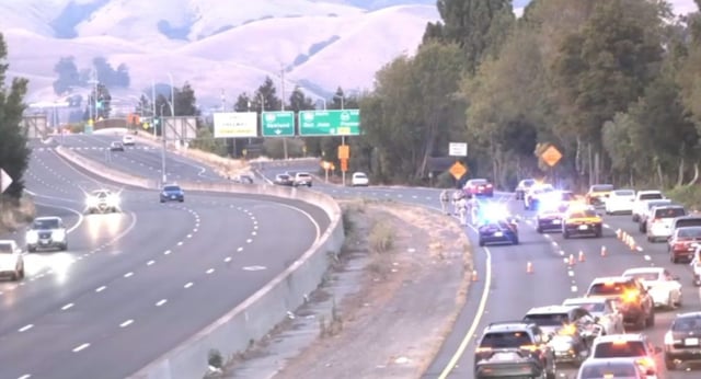 The CHP investigates a reported shooting on Highway 84 near Newark. (Aug. 12, 2025)