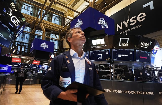 Trader Robert Charmak works on the floor of the New York Stock Exchange, Tuesday, May 6, 2025. 