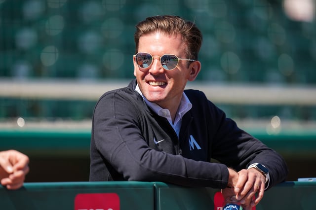 FORT MYERS, FL- FEBRUARY 20: Executive chair Joe Pohlad of the Minnesota Twins looks on during a team workout on February 20, 2024 at the Lee County Sports Complex in Fort Myers, Florida. (Photo by Brace Hemmelgarn/Minnesota Twins/Getty Images)