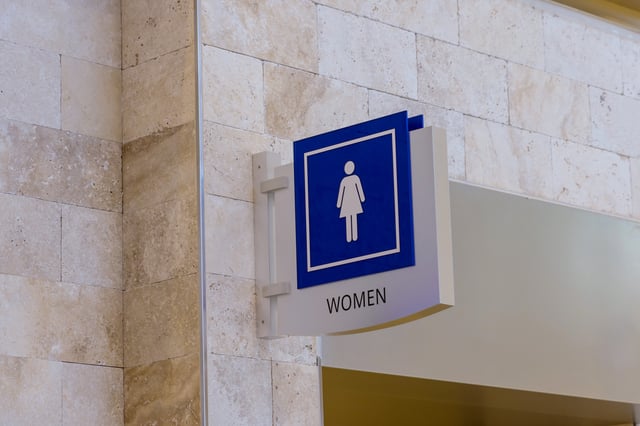 Stock image: A women&#39;s restroom sign.