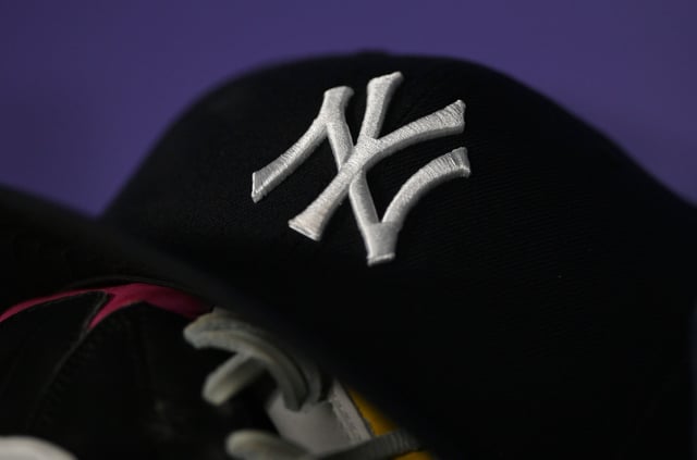 WASHINGTON, DC - AUGUST 28: A view of the New York Yankees logo on a baseball hat during the game against the Washington Nationals at Nationals Park on August 28, 2024 in Washington, DC. (Photo by G Fiume/Getty Images)