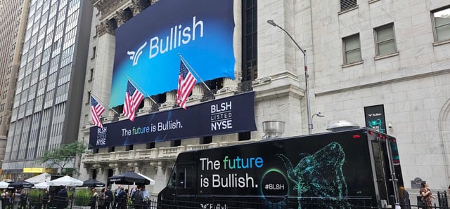 Crypto platform bullish shares debut above $100, more than doubling ipo price