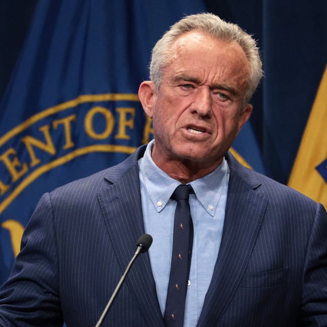 U.S. Secretary of Health and Human Services Robert F. Kennedy Jr. speaks during a news conference at the Department of Health and Human Services on April 16, 2025 in Washington, DC. 