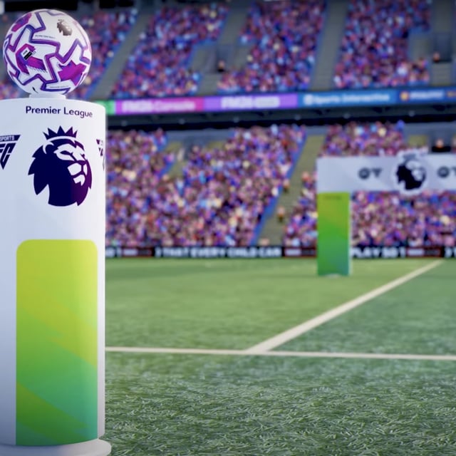 3d-rendered footage of a football on top of a podium