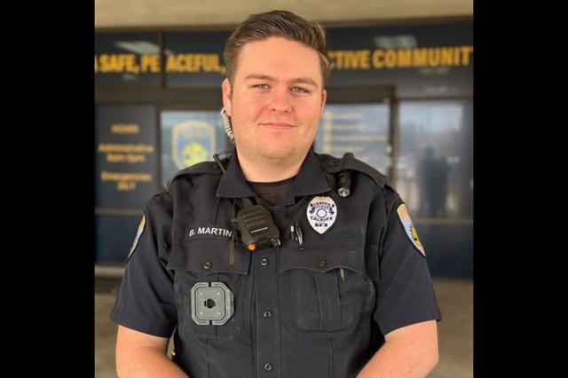 Odessa Police Officer Bailey Martin, 23, was killed July 4 when floodwaters engulfed the HTR TX Hill Country Resort in Kerrville, where he was camping in an RV with his fiancée, Jayda Floyd, and his family.