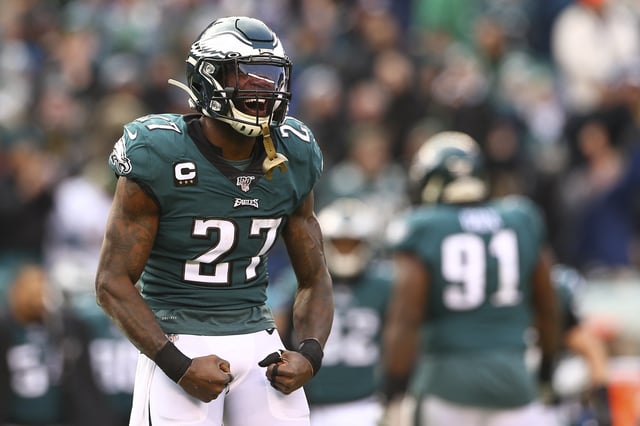Malcolm Jenkins #27 of the Philadelphia Eagles reacts against the Seattle Seahawks in the second half at Lincoln Financial Field on November 24, 2019 in Philadelphia, Pennsylvania. The Seahawks defeated the Eagles 17-9.